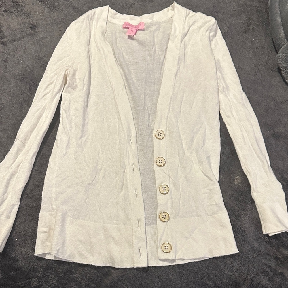 Lilly Pulitzer Cream Button-Up Cardigan